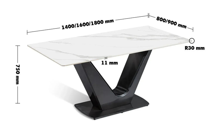 Modern sintered stone dining table titan v size charts.