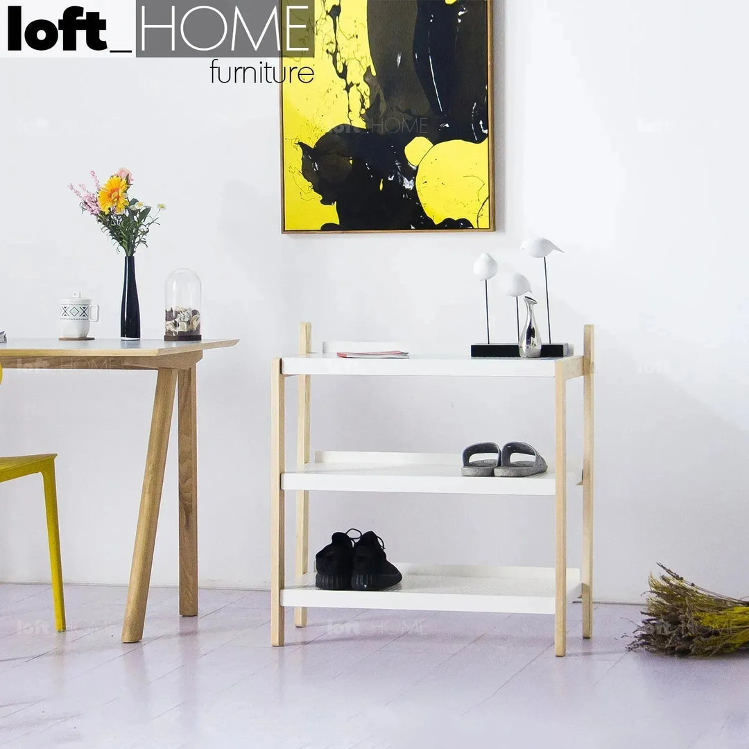 Modern steel shoe shelf sko 3 situational feels.