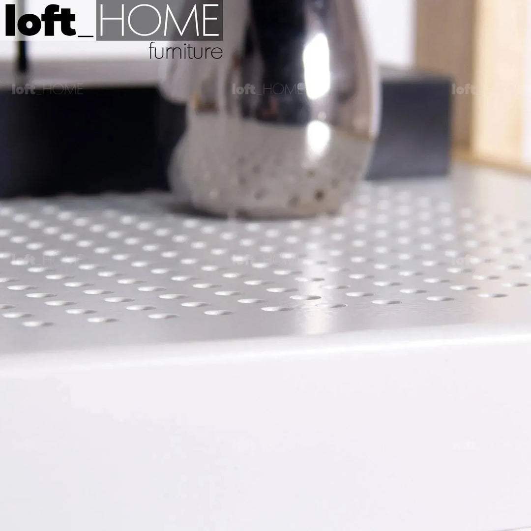 Modern steel shoe shelf sko 3 in panoramic view.