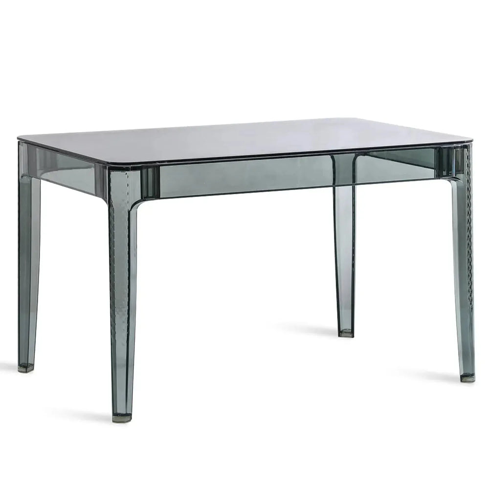 Contemporary tempered glass dining table cielo s in white background.