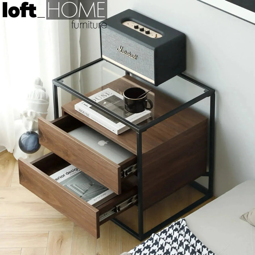 Modern tempered glass side table ivan color swatches.