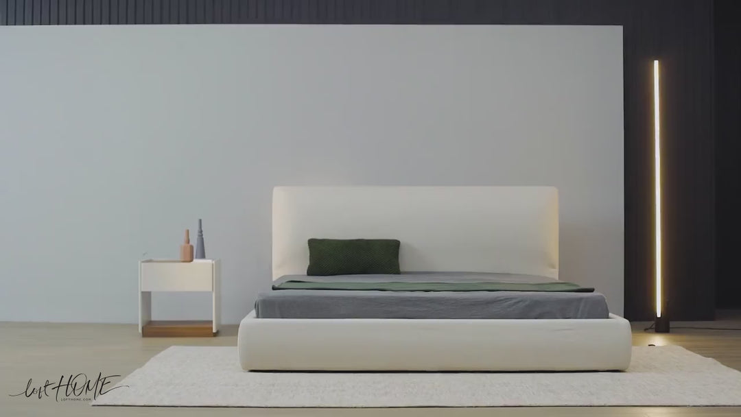 Minimalist fabric bed sino detail 1.
