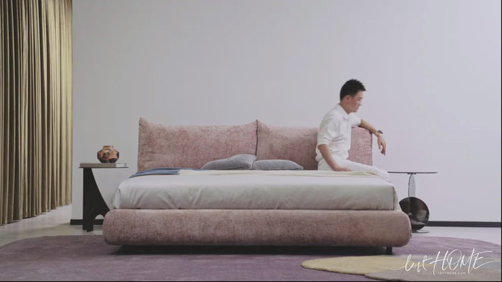 Contemporary velvet fabric bed standard detail 8.