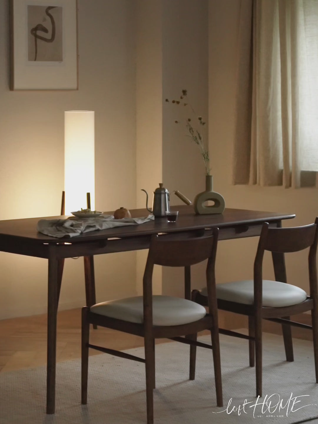 Vintage walnut wood dining chair purea color swatches.