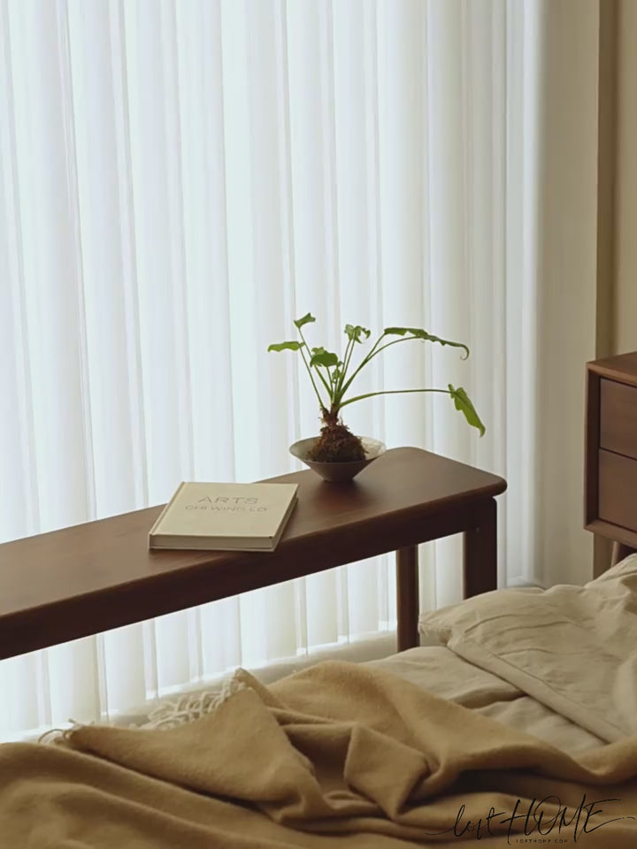 Japandi Walnut Wood Dining Bench RIVERIN