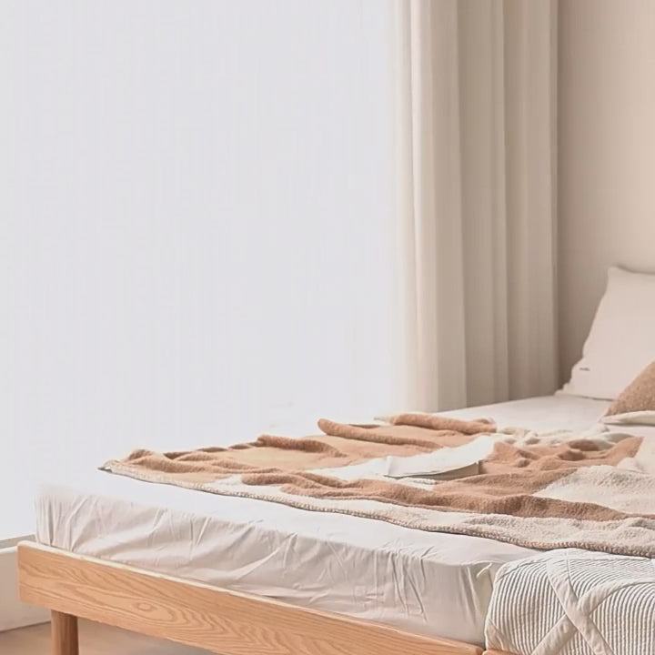 Scandinavian oak wood platform bed grimm detail 16.