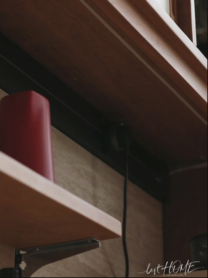 Scandinavian cherry wood sintered stone storage side cabinet timeless detail 15.