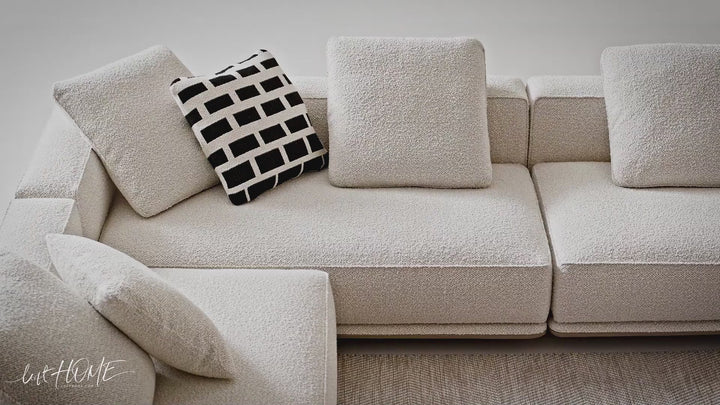 Minimalist mixed weave fabric modular l shape sectional sofa eleganza 4+l environmental situation.