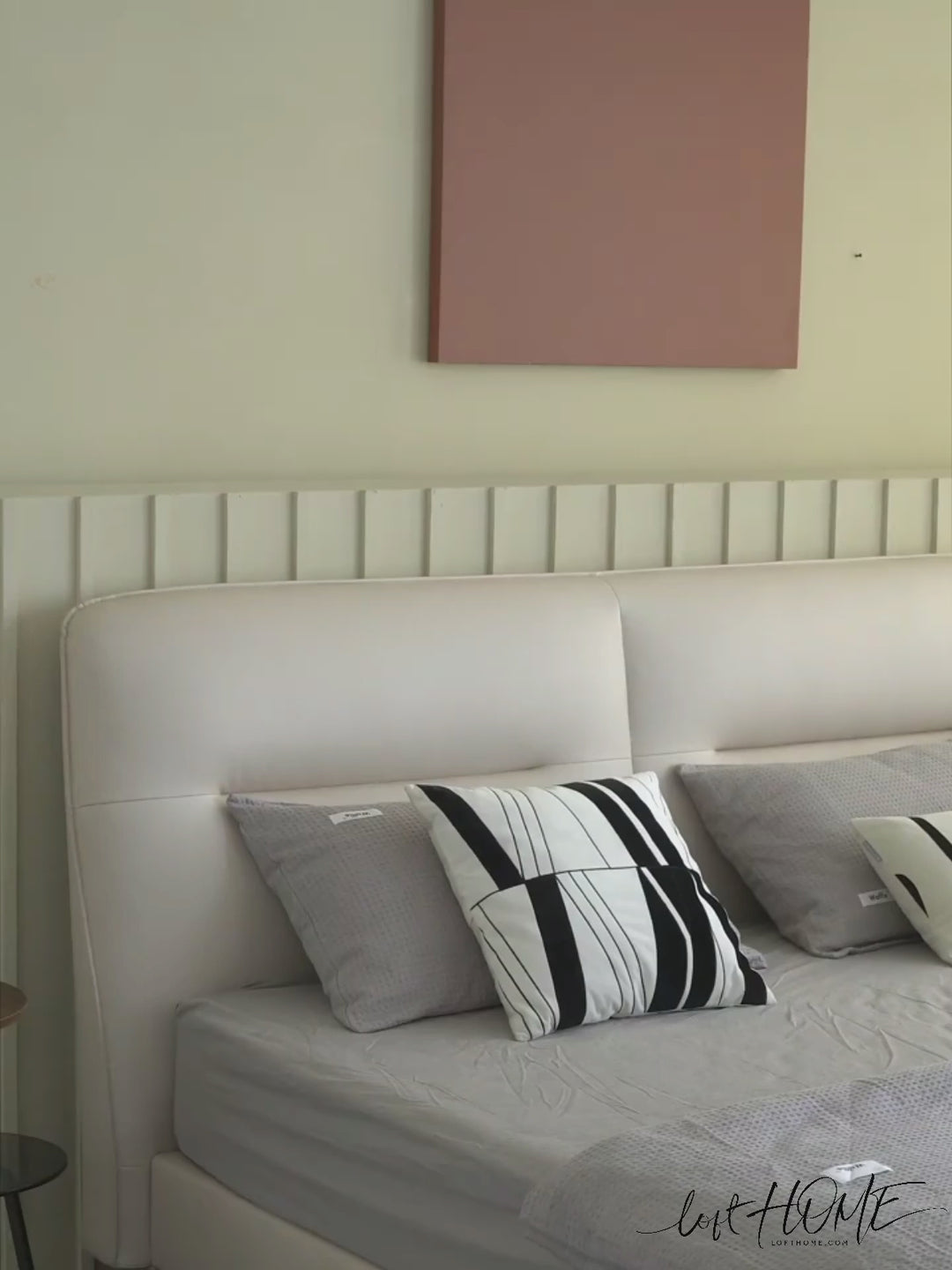 Modern microfiber leather bed skye situational feels.