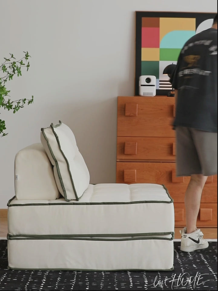 Scandinavian cat scratch resistant fabric modular 1 seater sofa tiered detail 17.