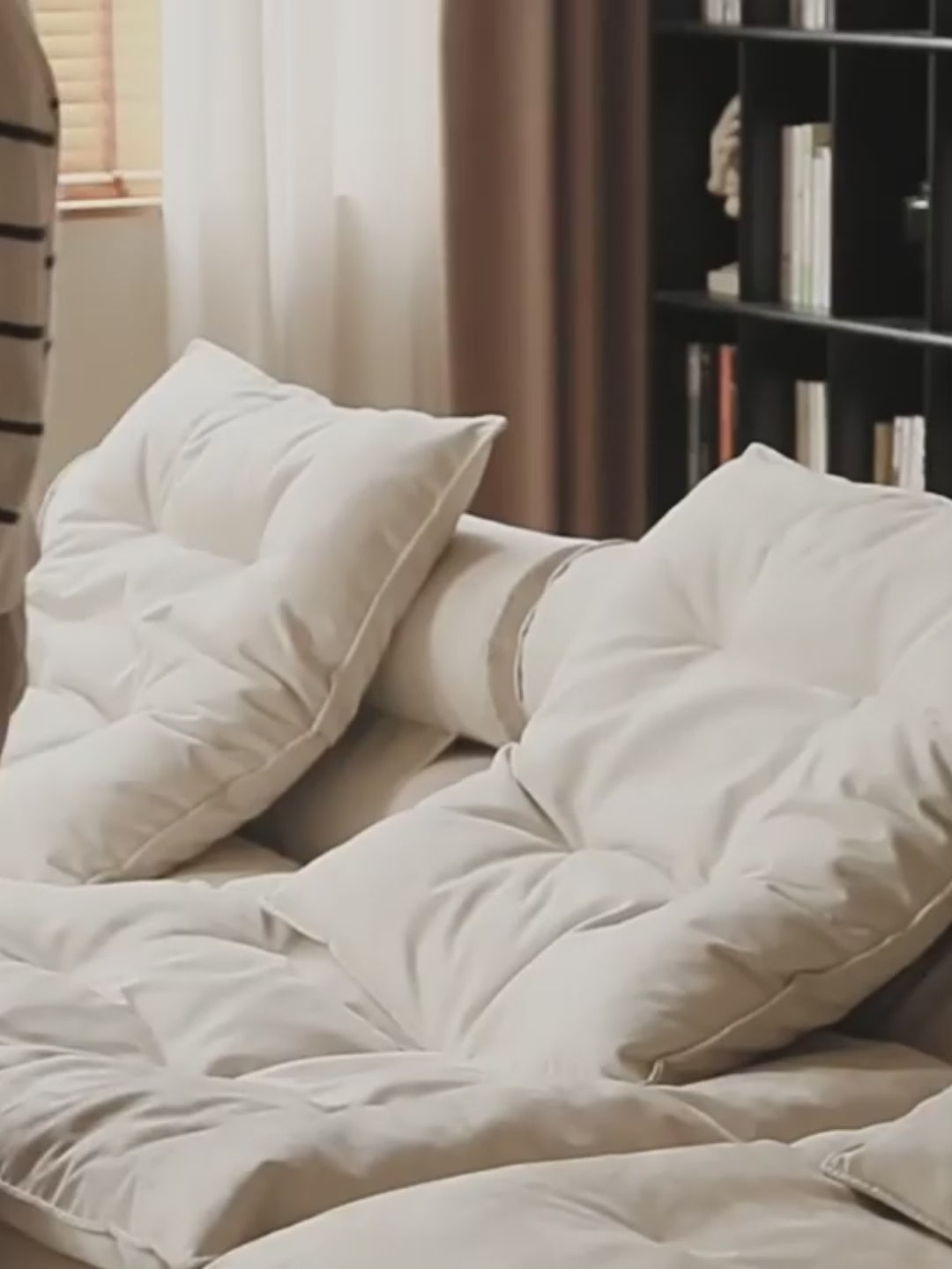 Contemporary suede fabric modular l shape sectional sofa 4+l bloom detail 14.