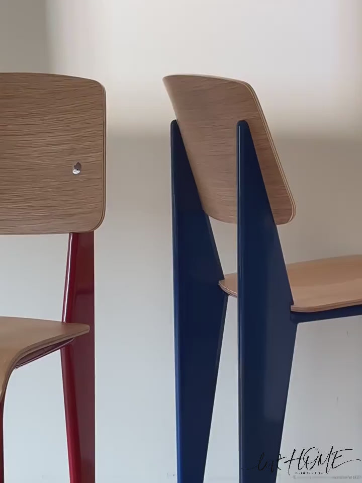 Industrial plywood dining chair standard color swatches.