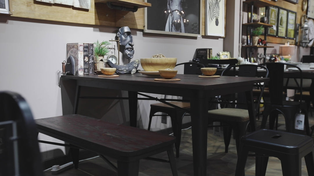 Industrial elm wood dining table sanctum x detail 10.