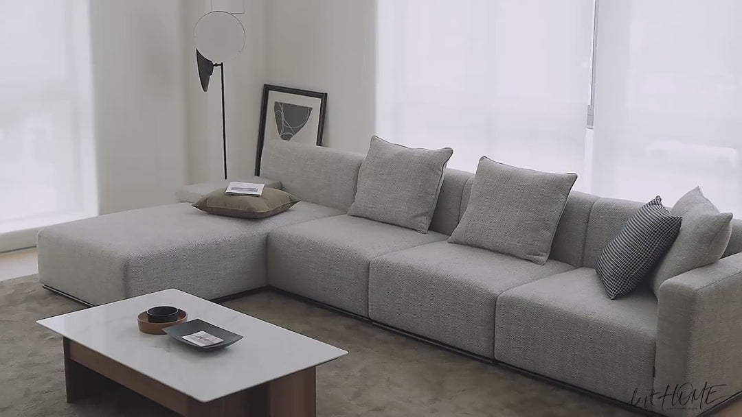 Minimalist fabric l shape sectional sofa nemo 2+l detail 2.