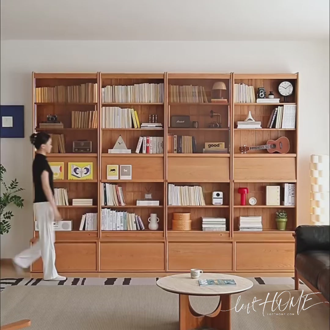 Scandinavian Cherry Wood Bookshelf VISTA