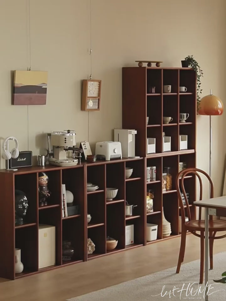 Vintage boxwood modular bookshelf n plus color swatches.