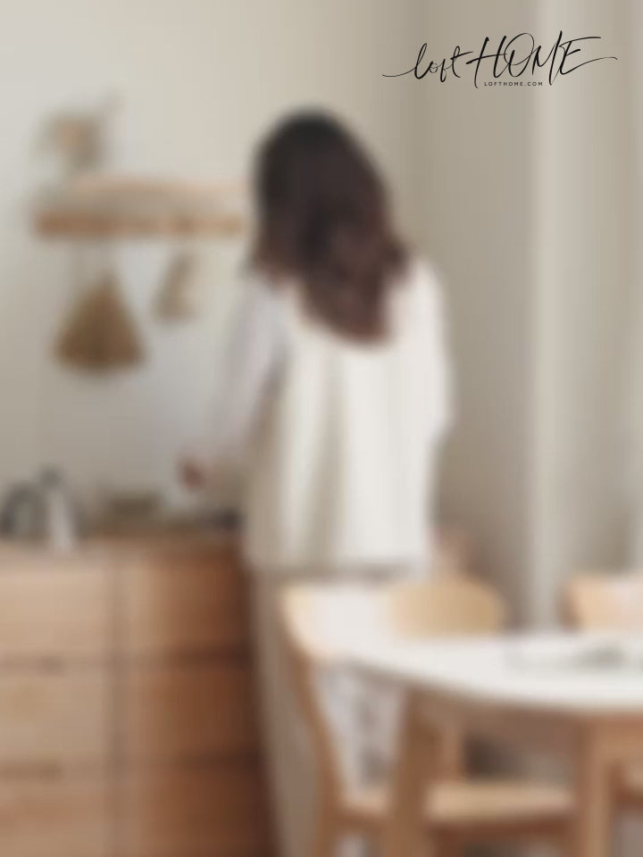 Scandinavian rubber wood sintered stone dining table terra detail 1.