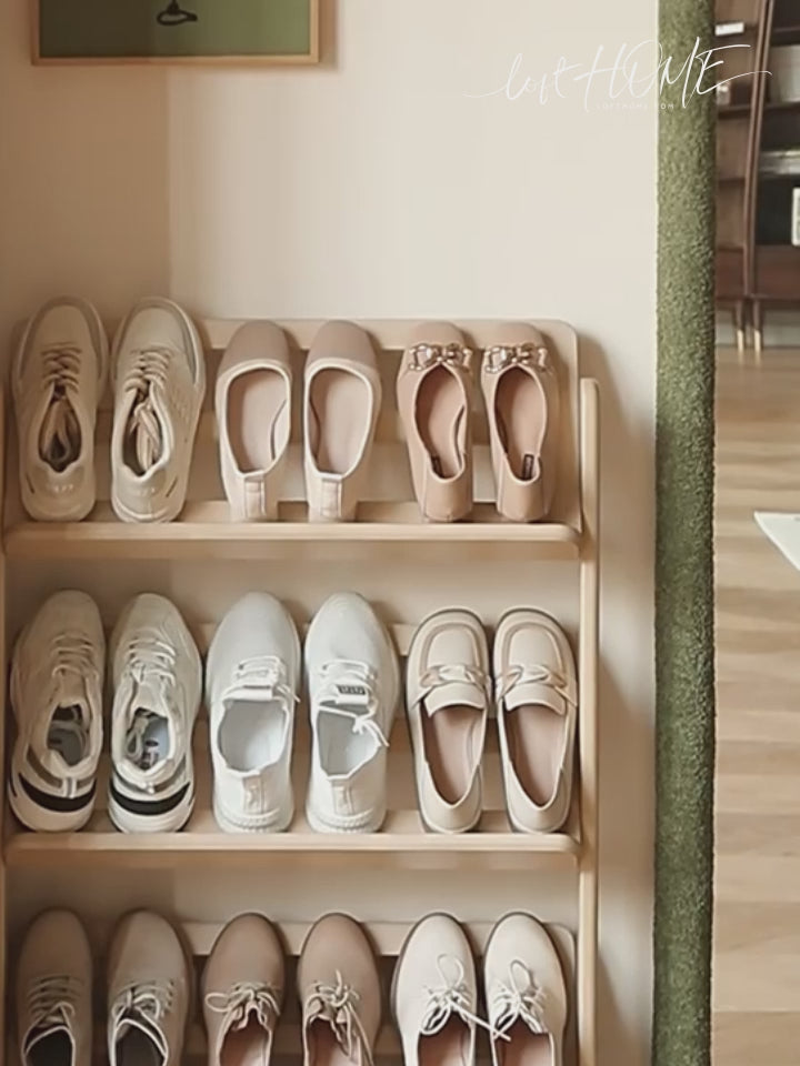 Scandinavian birch wood shoe shelf lina detail 8.