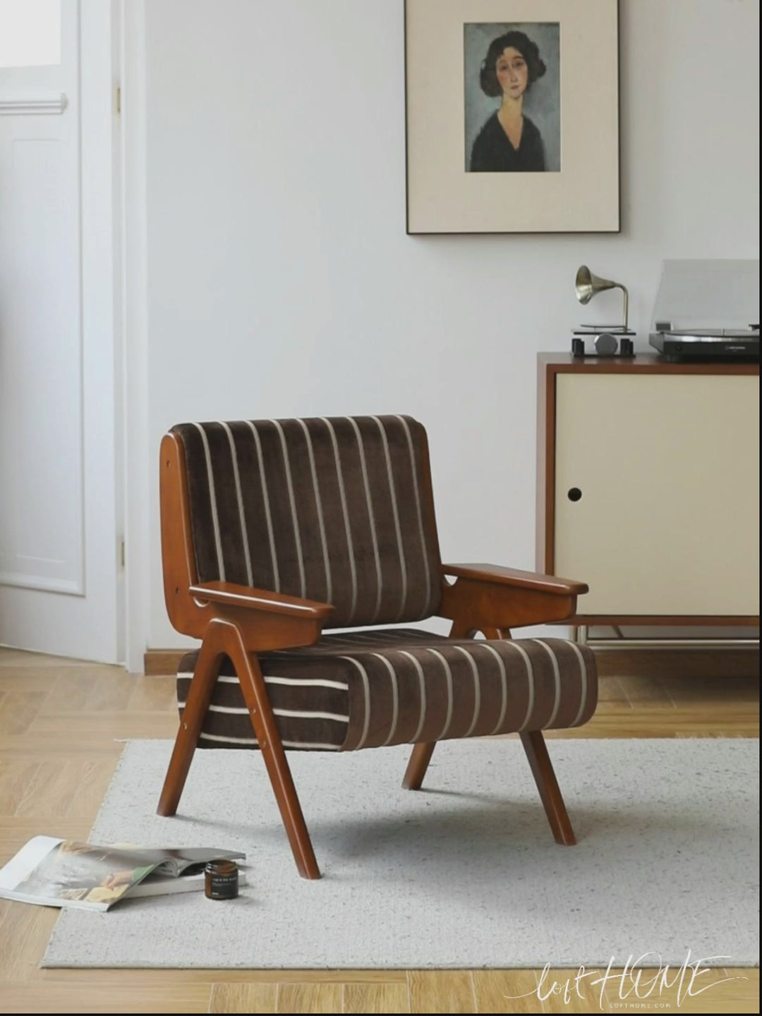 Vintage mixed weave fabric 1 seater sofa truffle detail 19.