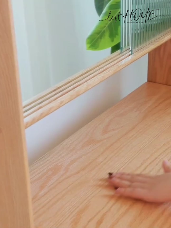 Scandinavian oak wood dressing table with mirror nia detail 9.