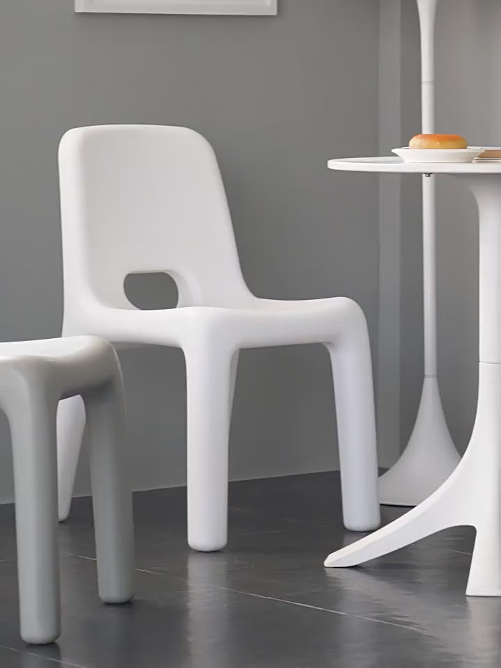 Modern plastic dining chair poky size charts.