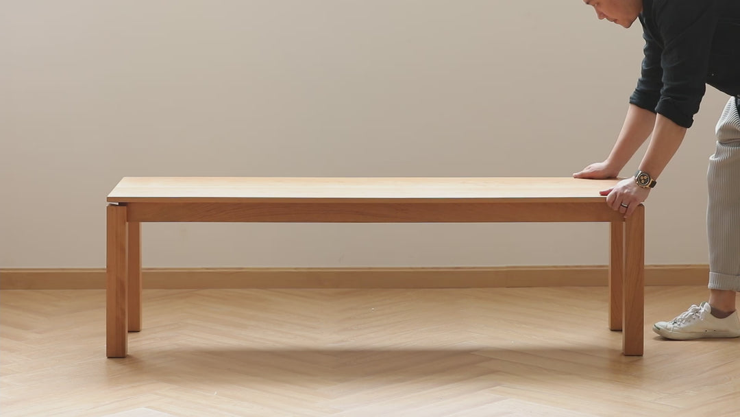 Scandinavian Cherry Wood Dining Bench COASTAL