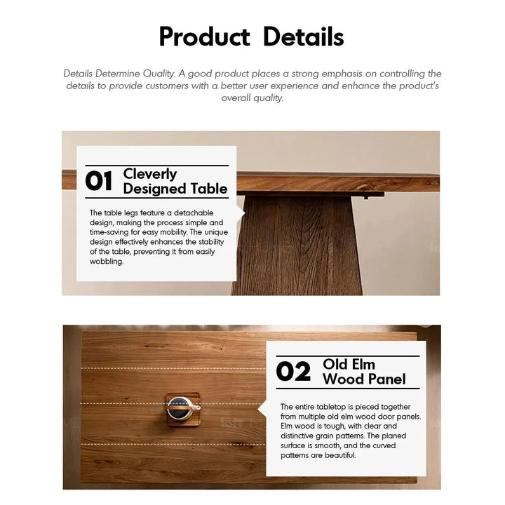 Rustic elm wood dining table balance elm conceptual design.