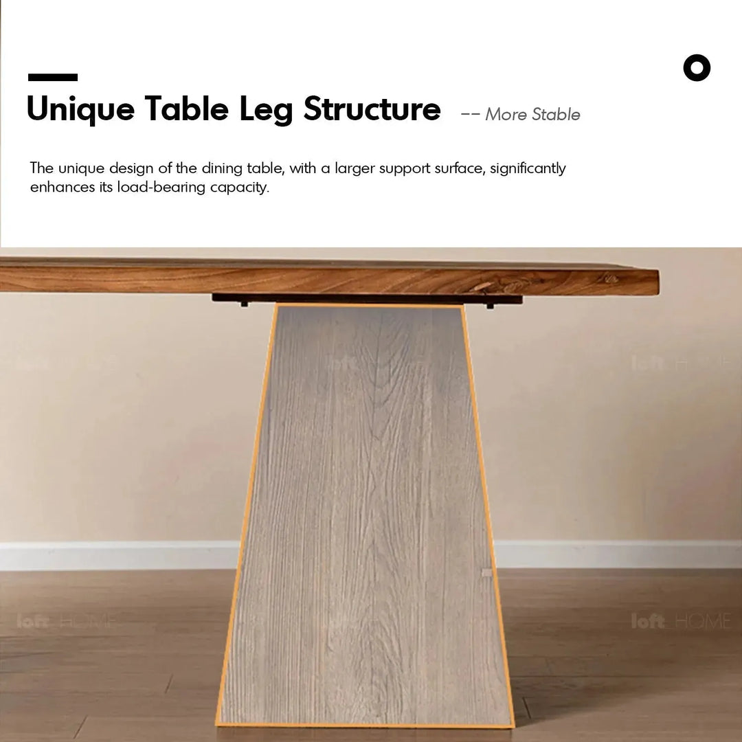 Rustic elm wood dining table balance elm in still life.