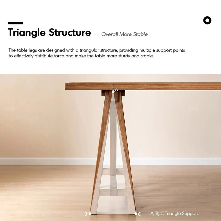 Rustic elm wood dining table craft elm in still life.