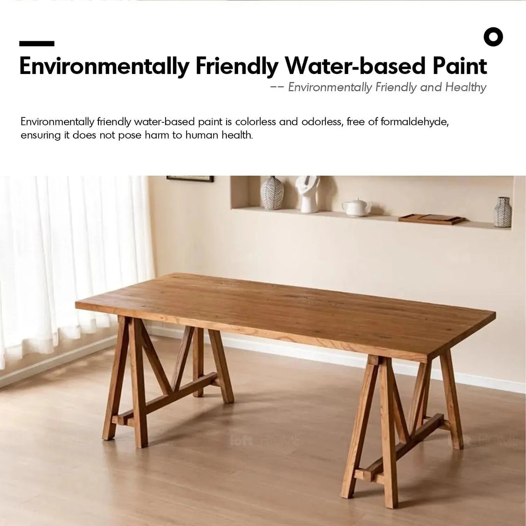 Rustic elm wood dining table craft elm environmental situation.