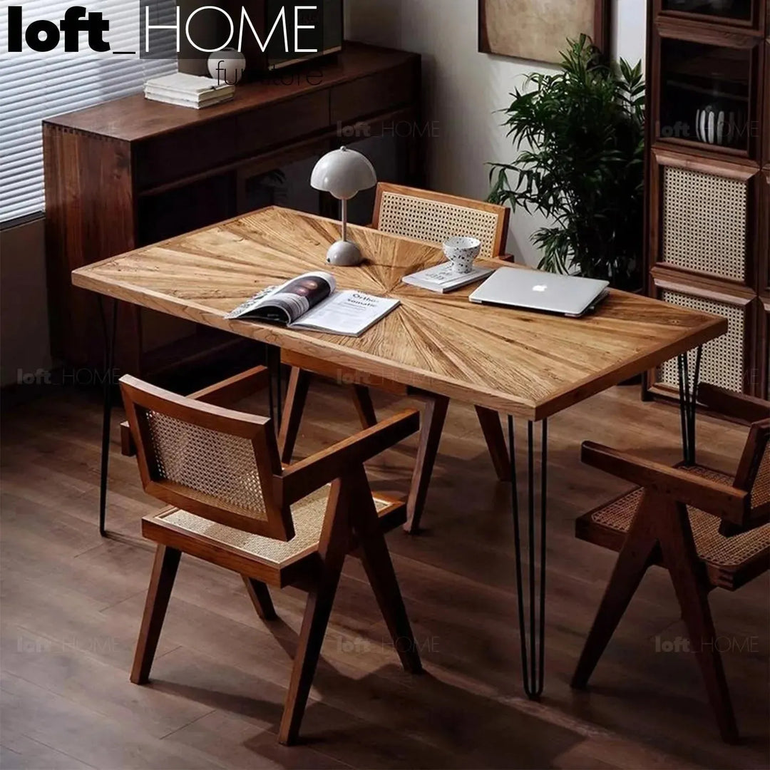 Rustic elm wood dining table ordinary elm primary product view.