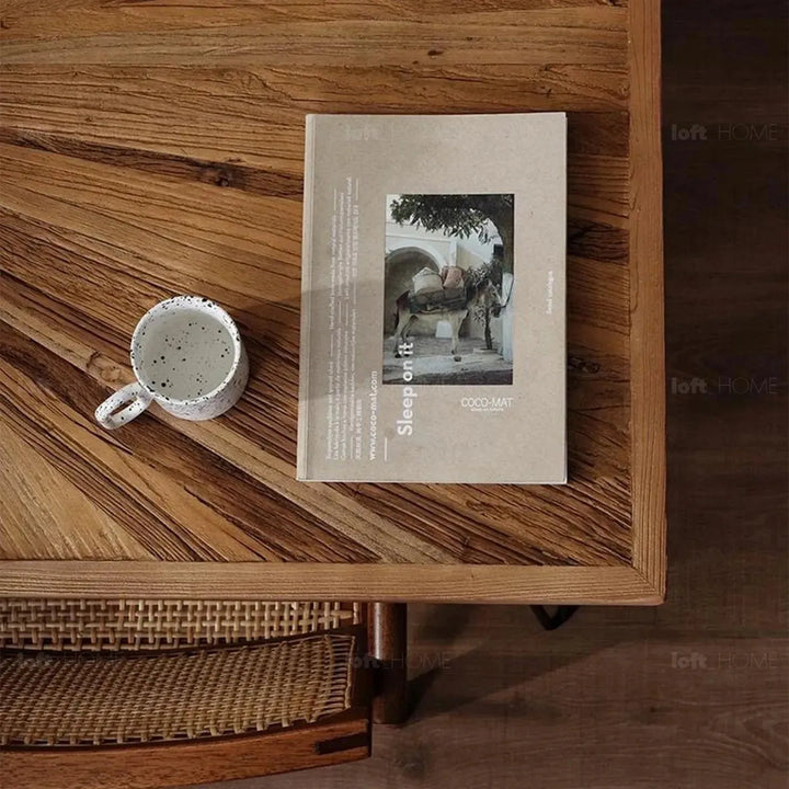 Rustic elm wood dining table ordinary elm in details.