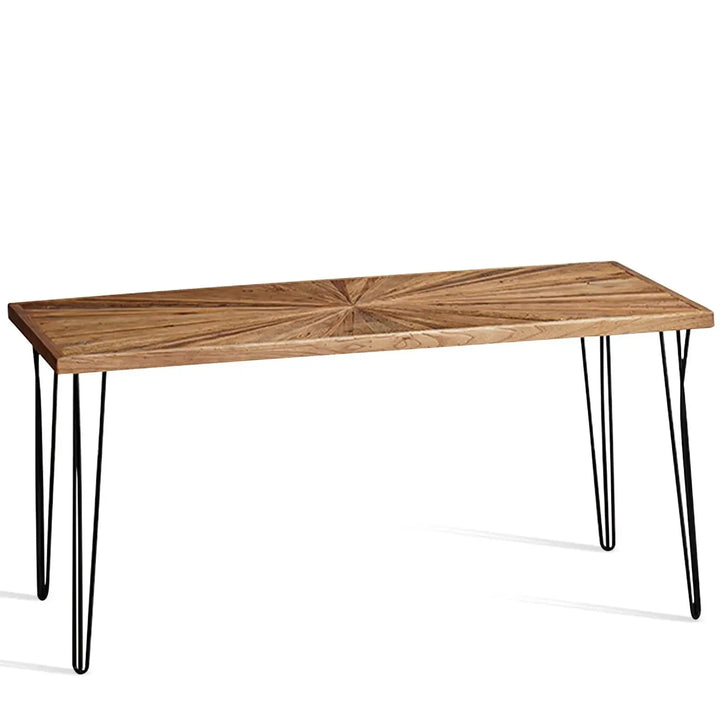 Rustic elm wood dining table ordinary elm in white background.