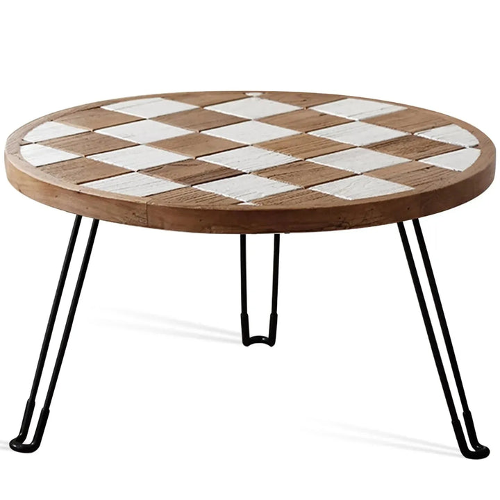 Rustic elm wood foldable round coffee table eclipse elm detail 9.