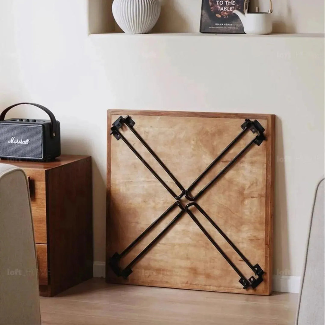 Rustic elm wood foldable square coffee table zenith elm with context.