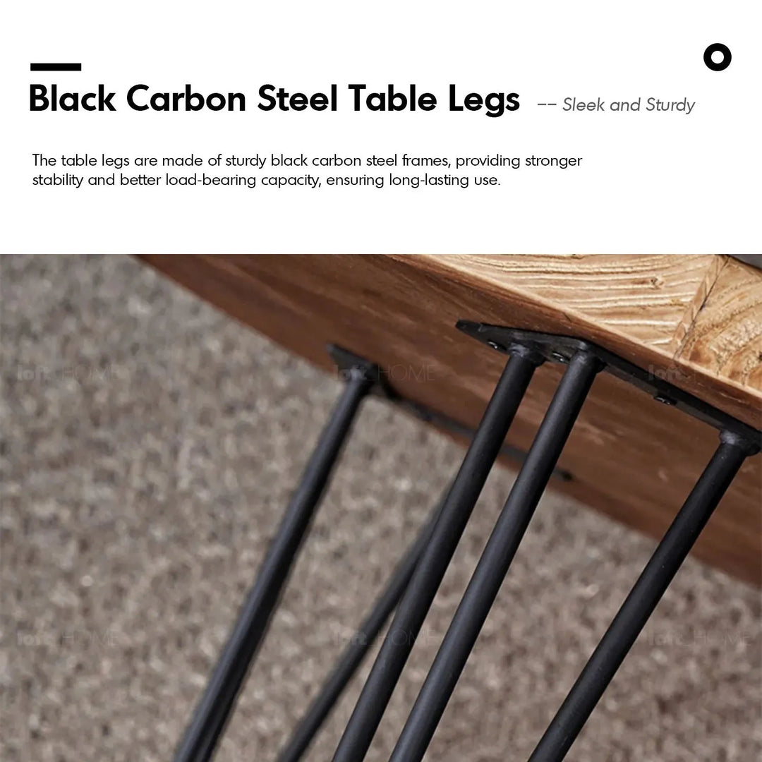 Rustic elm wood round coffee table aura elm layered structure.