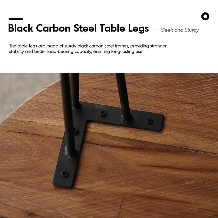 Rustic elm wood round side table eclat elm detail 1.