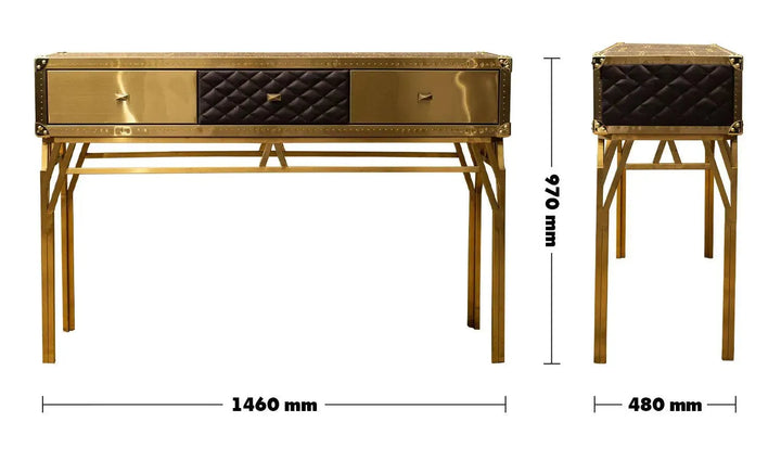 Vintage genuine leather study table osmond size charts.