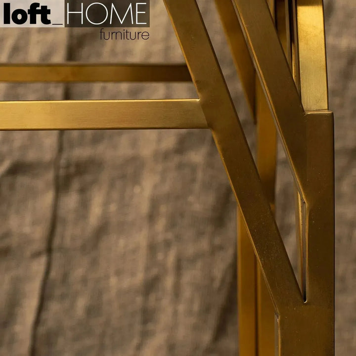 Vintage genuine leather tv console osmond with context.