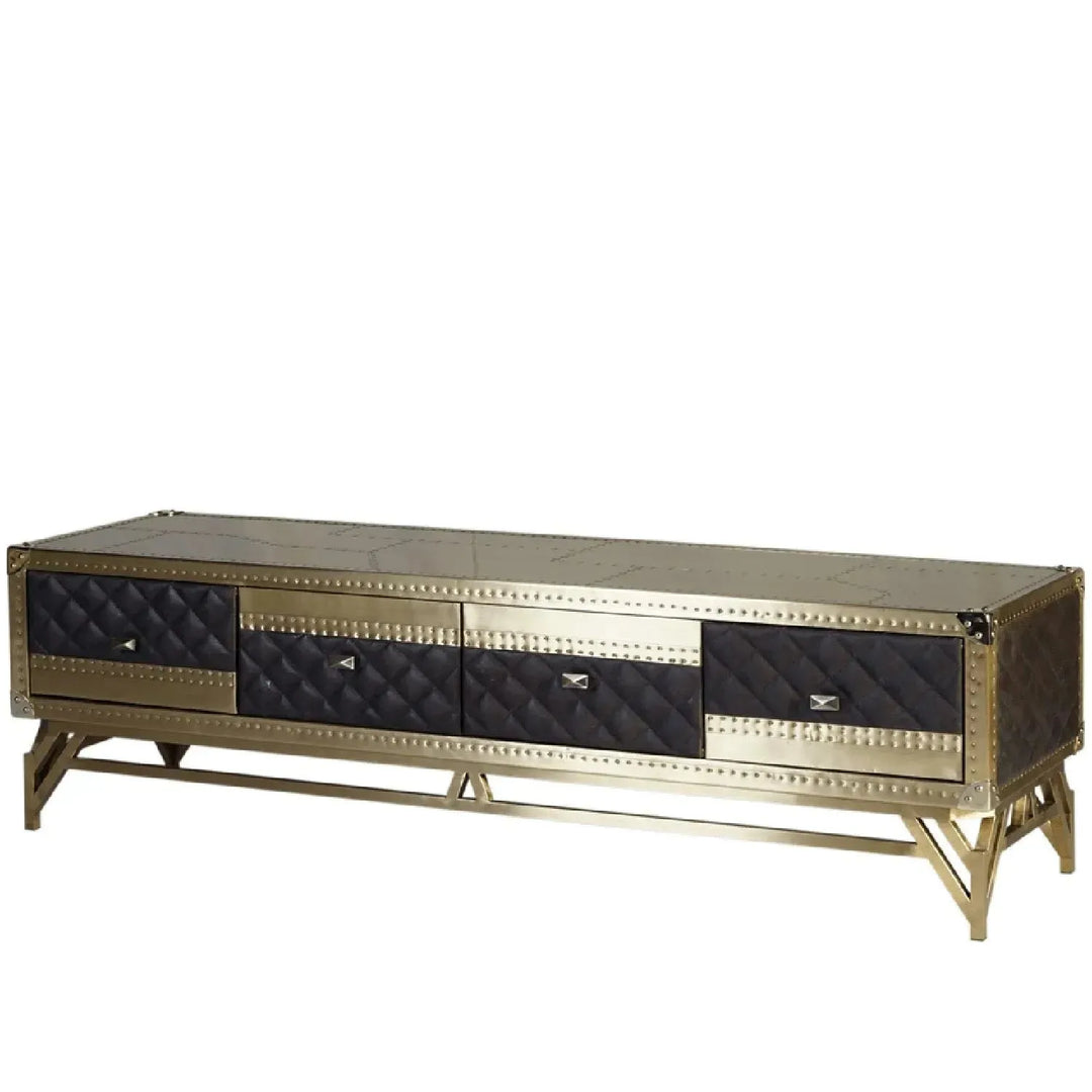 Vintage genuine leather tv console osmond conceptual design.