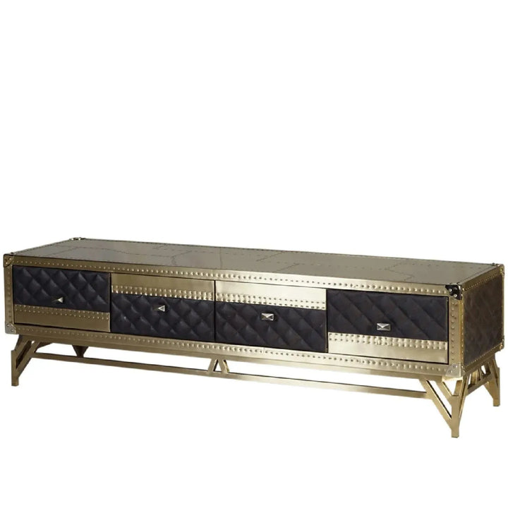 Vintage genuine leather tv console osmond conceptual design.