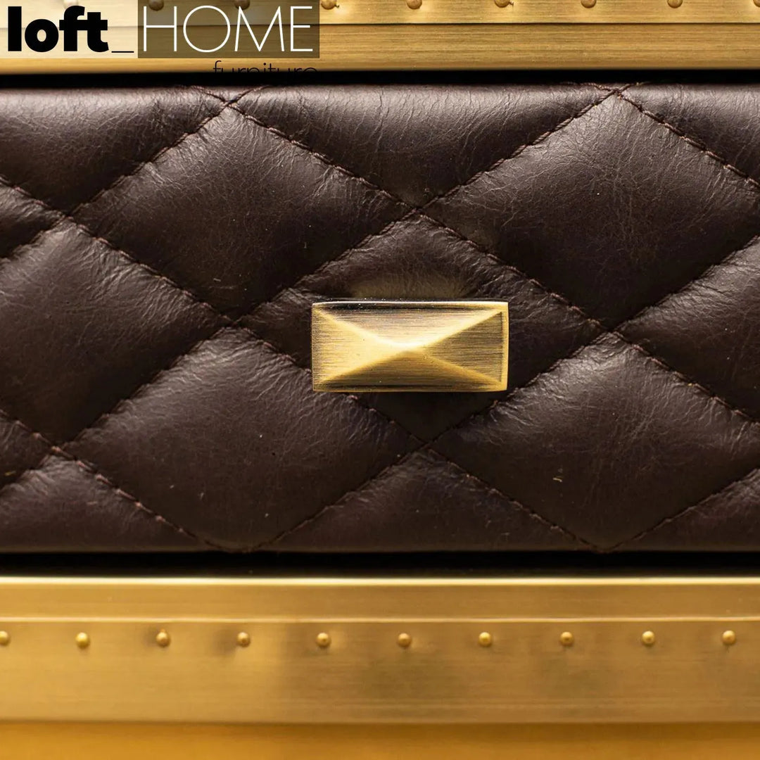 Vintage genuine leather tv console osmond primary product view.