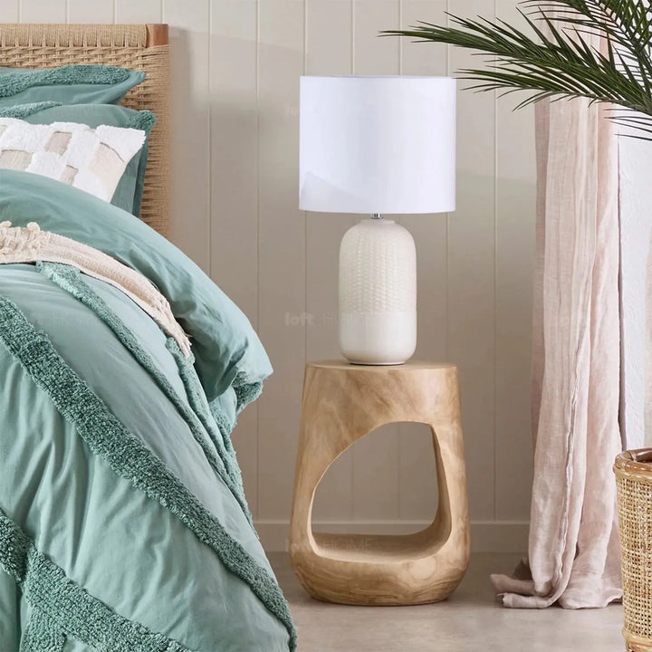 Rustic wood side table geppo material variants.