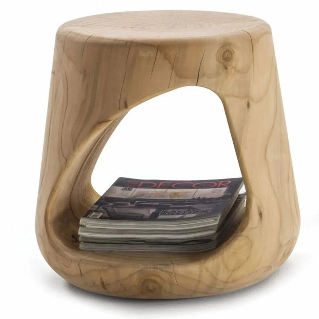 Rustic wood side table geppo detail 1.