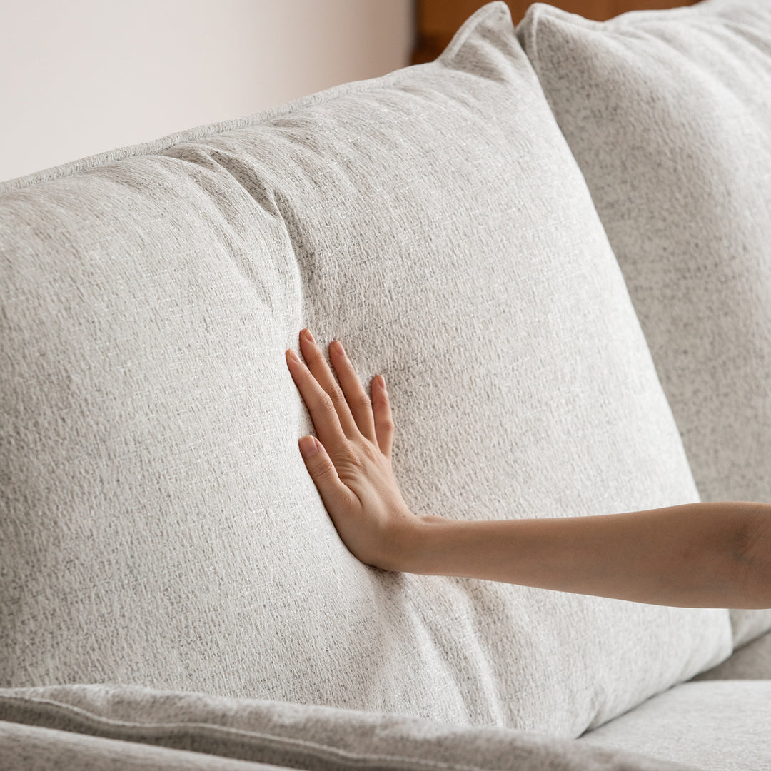 Scandinavian chenille velvet cherry wood 3 seater sofa sea salt environmental situation.