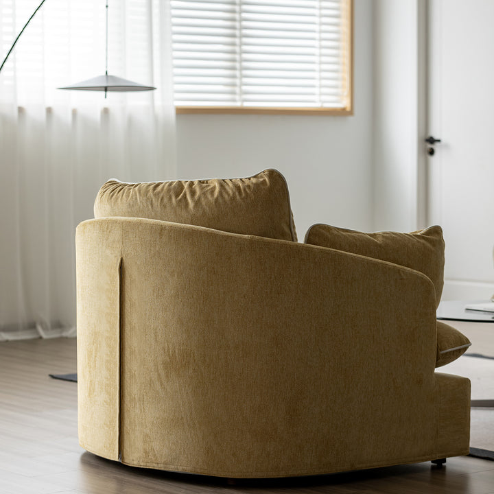 Scandinavian chenille velvet fabric 1 seater sofa mira in details.