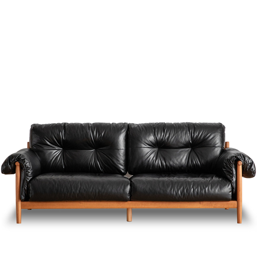 Scandinavian chenille velvet fabric cherry wood 3 seater sofa open backed conceptual design.