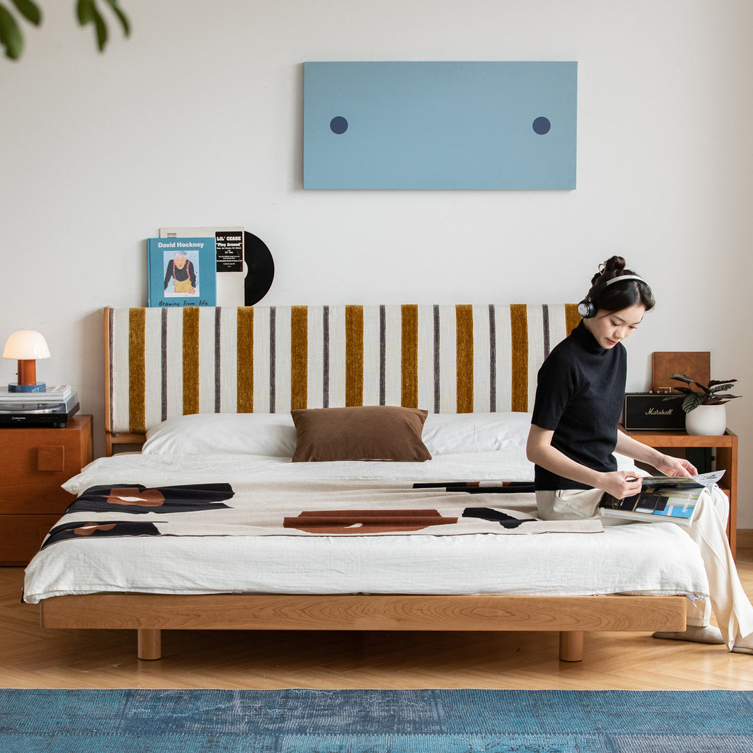 Scandinavian cherry wood bed les conceptual design.