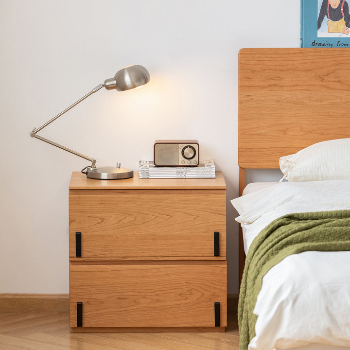 Scandinavian cherry wood cabinet dottie in details.