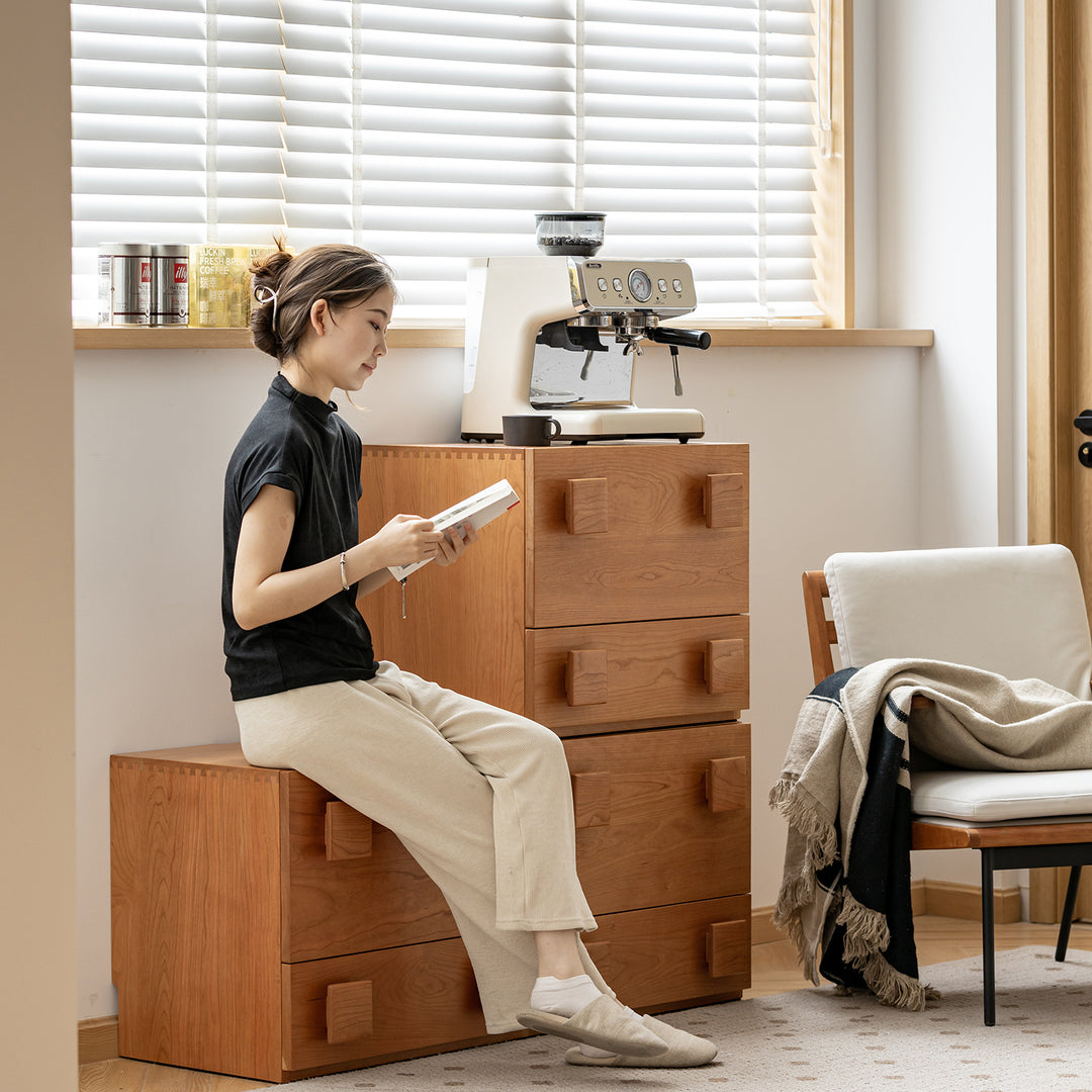 Scandinavian cherry wood cabinet nimbus primary product view.